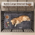 thumbnail image 4 of BOSSIN 48 Inch Steel Cushion Dog Crate Heavy Duty Chew Proof Kennel for Large Dogs, XL Metal Cage with Locking Wheels, 4 of 7