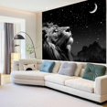 thumbnail image 5 of Cool Lion Tapestry, Space Stars Moon Tapestry For Men, Aesthetic Black Tapestry Wall Hanging for Bedroom Living Room Collage Dorm Room Decor, 60X40IN, 5 of 5