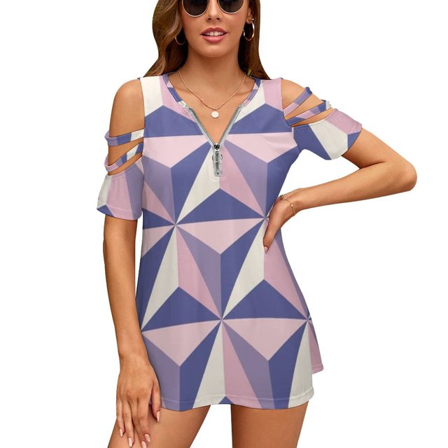 T-Shirt à Manches Courtes Col Rond Imprimé Terre pour Femmes Streetwear Motif Terre Moderne