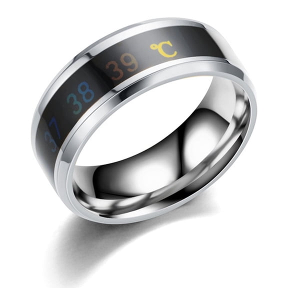 Health Monitoring Rings with Innovative Temperature Change Feature Waterproof Jewelry Stainless Steel Finger Accessory