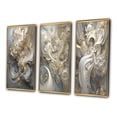 thumbnail image 3 of Designart "Retro Whirl in Gold and White II" Fractals Framed Wall Art Set Of 3 - Gold Transitional Frame Canvas Set For Living Room Decor, 3 of 6