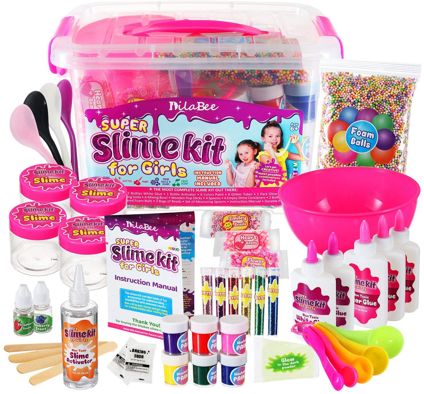 Ottoy Ottoy Slime Making Kit for Girls - {48 Piece} Super Ottoy Starter Set  – Safety Tested & Certified! Non-Toxic Slime Accessories & Supplies – 