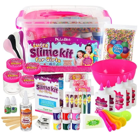 JoyX DIY Slime Making Kit for Girls - {48 Piece} Super Jumbo Starter Set – Safety Tested & Certified! Non-Toxic Slime Accessories & Supplies – Instructions Included