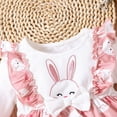 thumbnail image 4 of Zhuashum Flower Girl Dress 9-12 Months Long Sleeve Easter Bunny Prints Ruffle Skirt Bow Outfits Spring Birthday Dresses Classic Girl Clothes Red, 4 of 6