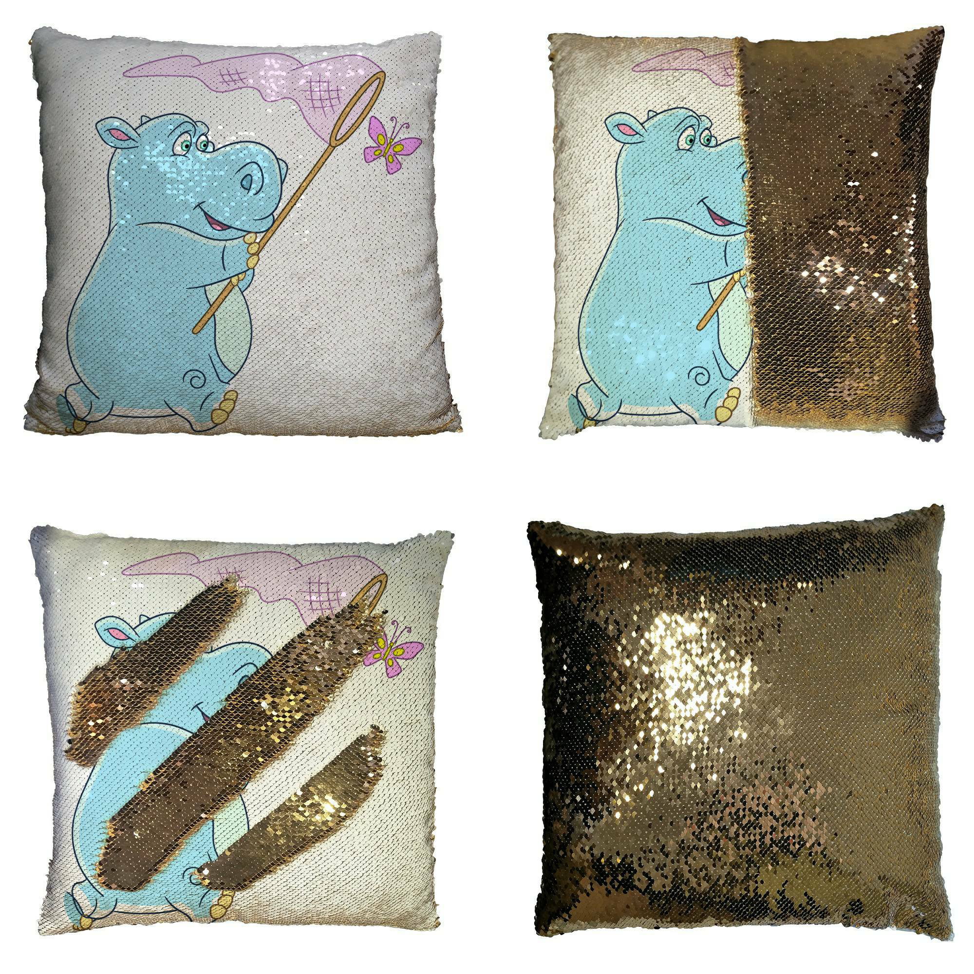 18'' Sea turtle hippo Cotton Linen Pillow Case Cushion Cover Home Décor