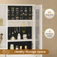 thumbnail image 3 of Afuhokles Vanity Set with Stool and Charging Station, Vanity Desk with Lighted Mirror, Jewelry Storage, 5 Drawers, White, 3 of 8