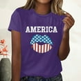 thumbnail image 2 of Blusa informal de manga corta con cuello redondo y estampado suelto de verano para mujer con estilo OAVQHLG3B Store  lin121212, 2 of 4