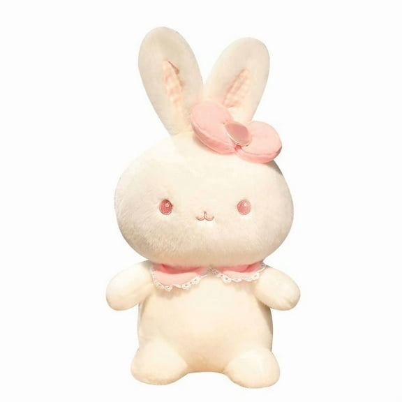 Easter Bunny Plush Toy, Realistic Bunny,Decorations Cute Animal Large Rabbit Stuffed Doll Easter Basket Stuffers Gift for Kids (15.7 in),Pink