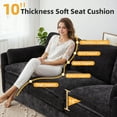 thumbnail image 3 of AECOJOY 89" Comfy Sofa Couch for Living Room, 3 Seats Large Modern Chenille Sofa with 2 Removable Pillows, Oversized Cozy Cloud Couch for Apartment (Black), 3 of 10