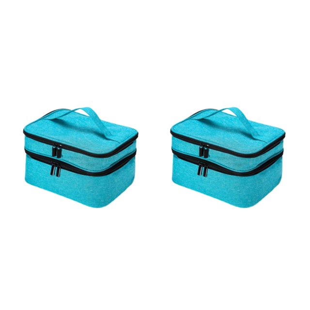 Guardoinrt Portable Nail Polish Storage Bag Sturdy And Durable Gift For Nail Lovers Polyester Nail Polish Organizer Bags sky blue 2Set