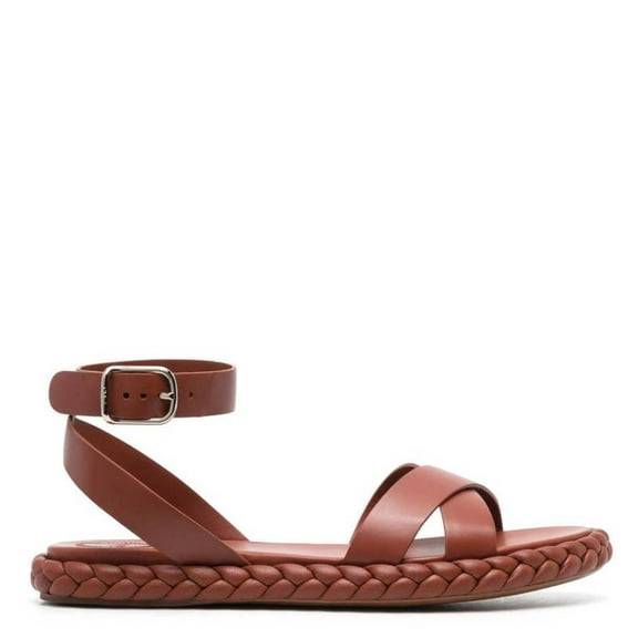 Chloe Braided Leather Pip Sandals, Brand Size 38 ( US Size 8 )