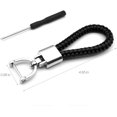 thumbnail image 5 of GHSDFBB Universal Black Leather Car Fob Keychain Metal Keyring Woven Strap Braided Rope Key Chain for Men and Women-Silver Color, with 360 Degree Rotatable D-ring and Screwdriver, 5 of 5