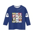 thumbnail image 4 of MKOSPLRT T-Shirts d'Halloween pour Enfants Filles Garçons Manches 3/4 Col Rond T-Shirts Graphiques Amusants Décontractés Amples pour Sortir T-Shirts Rentrée des Classes, 4 of 4