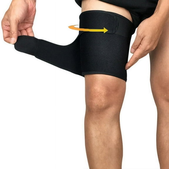 1PCS Thigh Brace - Adjustable Compression Thigh Protector Upper Leg Sleeve for Pulled Groin Muscle, Sprains, Quadricep, Tendinitis, Sciatica Pain and Sports Recovery