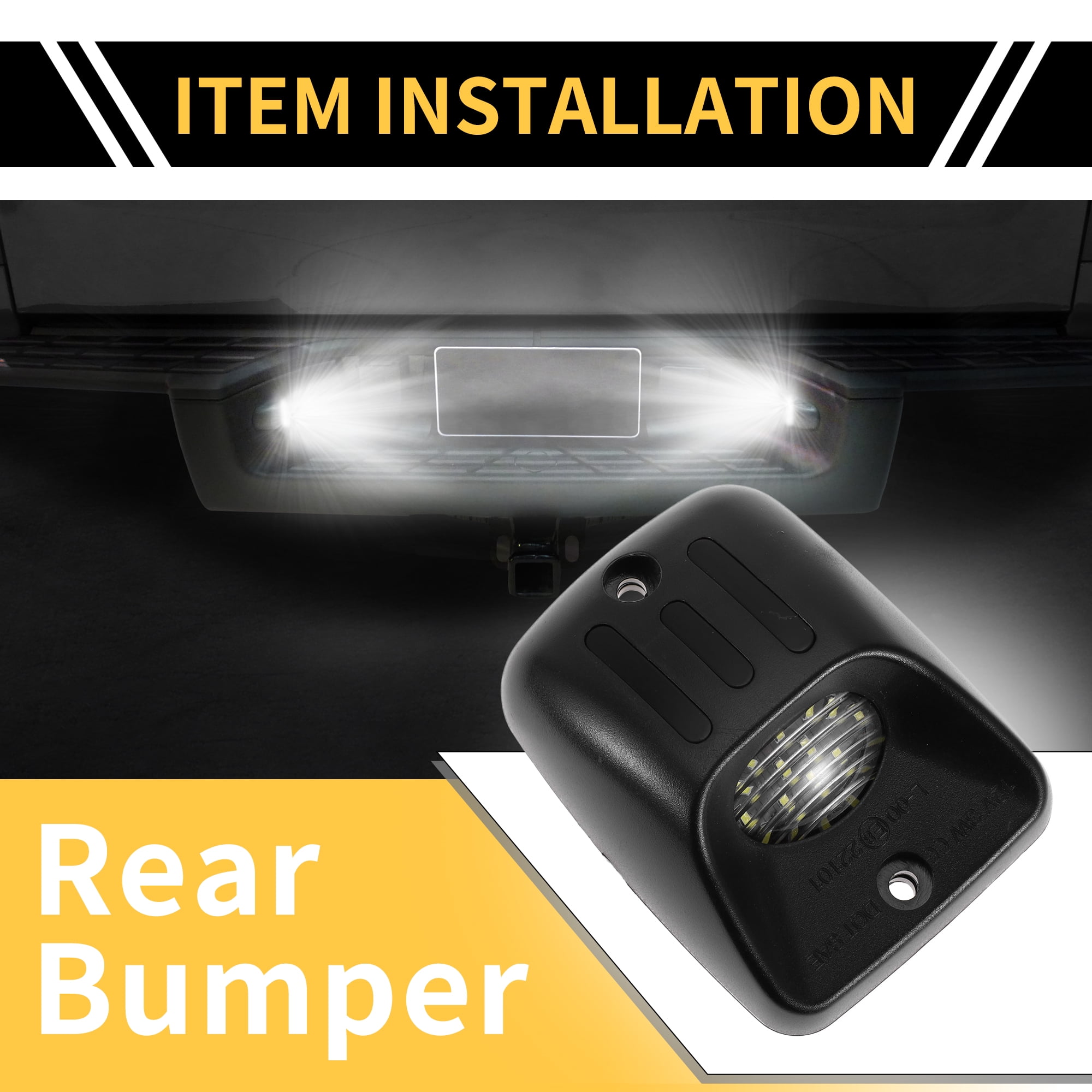 Unique Bargains 2 Pcs LED License Plate Light Tag Lamp Assembly for Toyota Tacoma 1995-2004 White Red 6500K Clear Lens