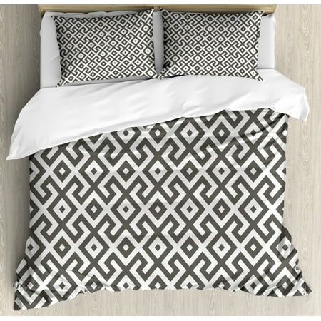 Modern Duvet Cover Set Graphic Style Geometrical Image With White