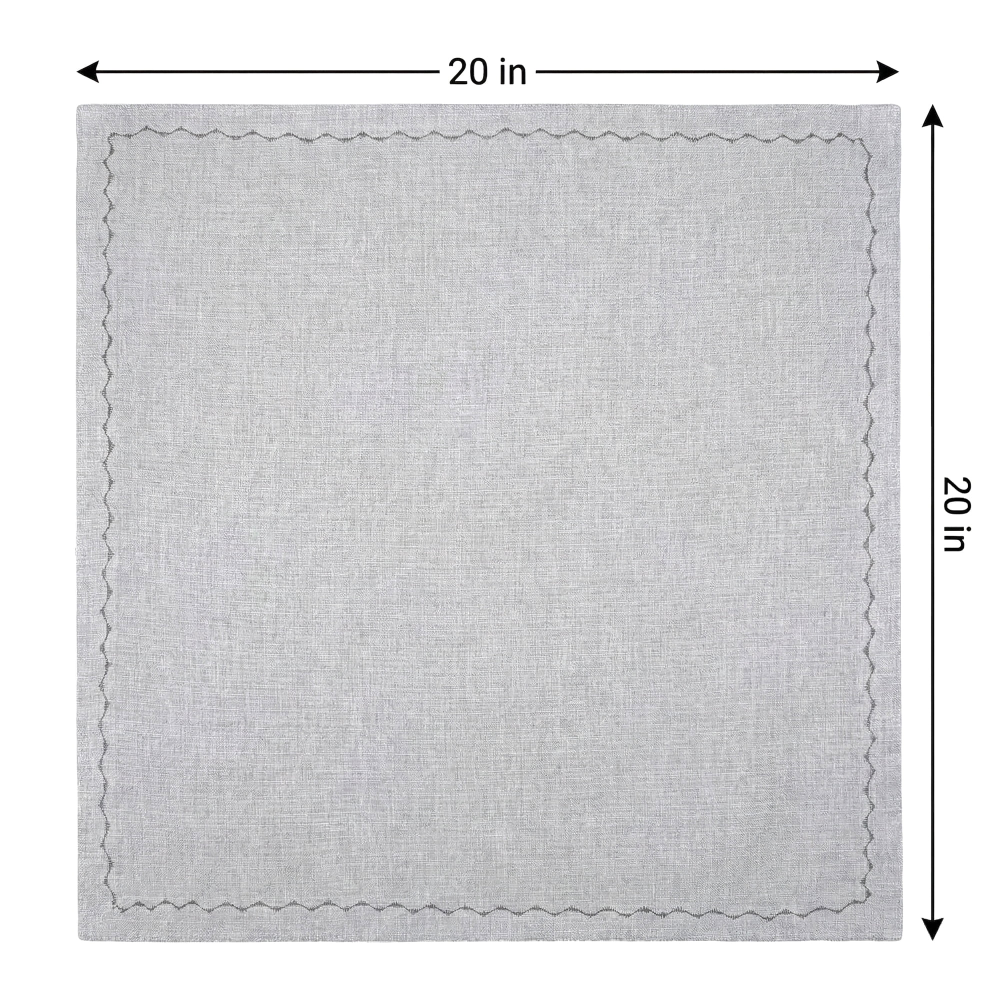 Unique Bargains 6Pcs Linen Washable Reusable Cloth Napkins Light Gray 20x20inch