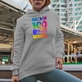 thumbnail image 2 of Rockin 100 Days of School, Gradient Text, Heather Grey Hooded Sweatshirt or Hoodie, XL, 2 of 5
