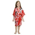 thumbnail image 4 of Fiery Red Mommy and Me Robes, Floral, Satin Feel, 4 of 8