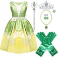 thumbnail image 1 of Vestido de princesa Tiana Yosbabe Green Fairy Frog con accesorios, 1 of 6