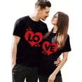 thumbnail image 1 of 220g Cotton Matching Couple Set Outfits - His & Hers T-shirts, Husband Wife shirts - LOVE Print Short Sleeve Tops Blouse - Best Gifts for Wives and Husbands for Christmas, 1 of 5