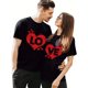 thumbnail image 1 of 220g Cotton Matching Couple Set Outfits - His & Hers T-shirts, Husband Wife shirts - LOVE Print Short Sleeve Tops Blouse - Best Gifts for Wives and Husbands for Christmas, 1 of 5