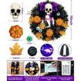 thumbnail image 3 of Uutvmp Halloween Garland Pumpkin Skull Wreath with LED Lights for Front Door, Horror Party, Black Atmosphere Holloween Wreath decoration Gifts for Friends and Family, 3 of 7