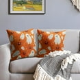 thumbnail image 5 of Orange Halloween Pillow Covers 16x16 Set of 2 Cute Ghost Pumpkin Print Outdoor Decorative Throw Pillows Halloween Scary Themed Farmhouse Pillowcases Linen Cushion Case Decor for Home Sofa Couch Bed, 5 of 6