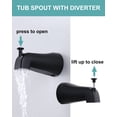 thumbnail image 3 of Wowow Single-Handle 8-Spray Shower Faucet 1.8 GPM with Adjustable Head and Tub Spout in Matte Black (Valve Included), 3 of 7