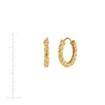 thumbnail image 4 of Women's Welry 14kt Yellow Gold 8mm Twisted Huggie Hoop Earrings, 4 of 5