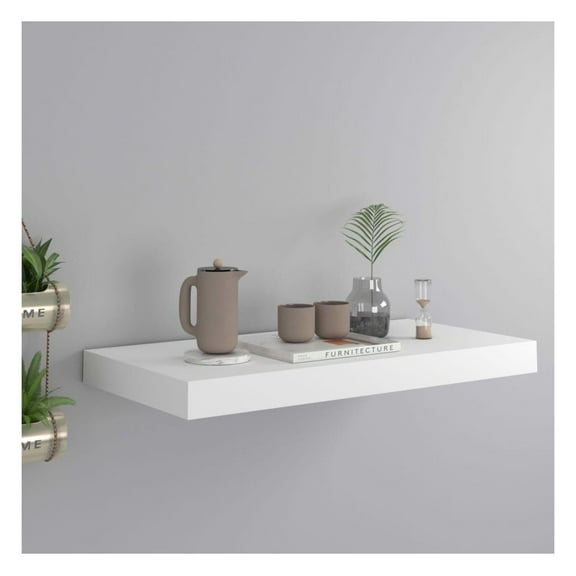 Floating Wall Shelf White 19.7"x9.1"x1.5" MDF
