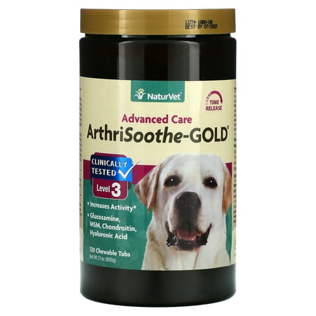 UPC: 0797801034944 | ArthriSoothe-GOLD  Advanced Care  Level 3  120 Chewable Tabs  21 oz (600 g)  NaturVet