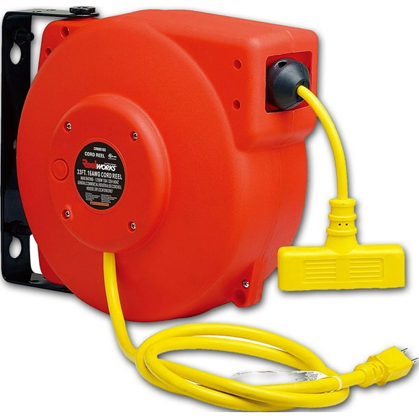 ReelWorks CR605103S4A Heavy Duty Extension Cord Reel, 16AWG/3C SJT ...