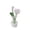 F, variant on Glass Artistic Miniature Bouquet Decor, Pink Jade Lotus Set Display, Desktop Preserved Flower Accent Piece, Handmade Glass Craft Ornament, Elegant Home Decoration