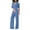 Blue, variant on Black Womens Jumpsuits Women's Bodycon Jumpsuits V Neck Long Sleeve High Waisted Slim Fit Long Romper with Pockets Belt Overalls for Women