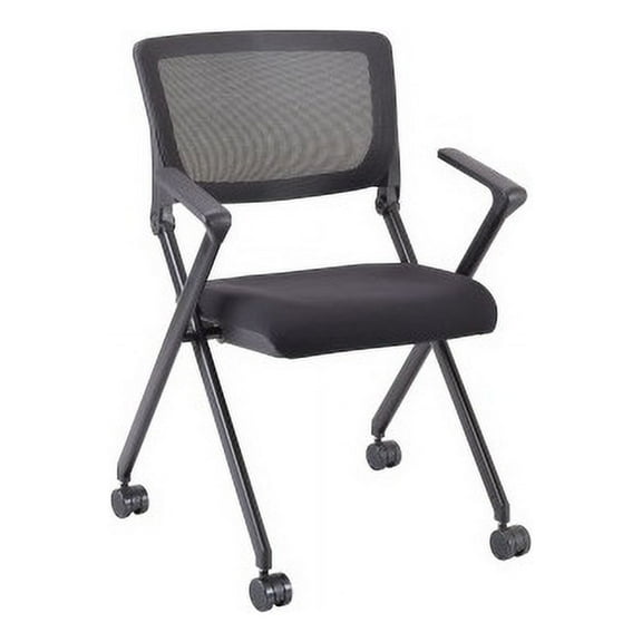 Lorell, Plastic Arms Mesh Back Nesting Chair, 2 / Carton
