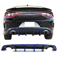 thumbnail image 5 of Ikon Motorsports Compatible with 15-23 Dodge Charger SRT OE Style Rear Diffuser with Blue Reflective Tape, 5 of 8