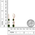 thumbnail image 6 of Gem Stone King 18K Rose Gold Plated Silver Green Chrome Diopside 3 Stone Dangle Earrings for Women (5.50 Cttw, Gemstone Birthstone, Oval 8X6MM, 7X5MM and 6X4MM), 6 of 6