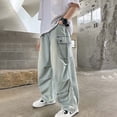 thumbnail image 4 of UJNDER Classic Fit Denim Jeans for Big Boys and Youth Comfortable Straight Leg Casual Trousers with Stretch for Everyday Wear Boys Pants,Light Blue,5-6 Years, 4 of 9
