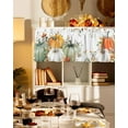 thumbnail image 3 of Fall Valance for Windows Thanksgiving Curtains Valances Green Orange Pumpkin Valance Window Treatments Autumn Eucalyptus Leaves Short Curtains for Kitchen Living Room Bedroom Holiday Decor 54x18, 3 of 6