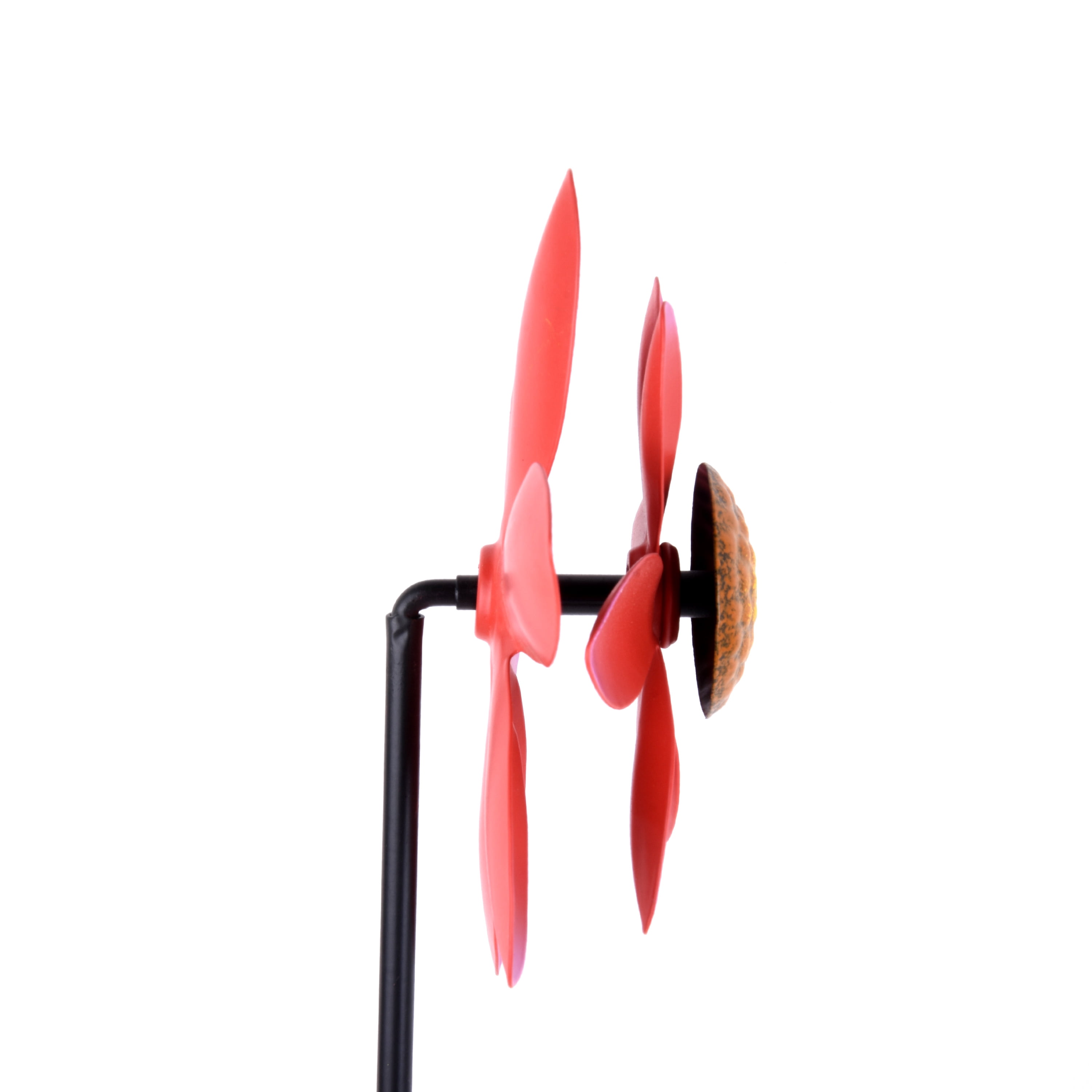 Mainstays Outdoor Dual Red Flower 31.9"H Metal Wind Spinner