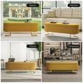 thumbnail image 5 of 55" Storage Bench Flip Top Upholstered Compartments End of Bed Bench Entryway Mustard, 5 of 7