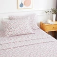 thumbnail image 4 of King Size Bed Sheets Set PC Soft Cooling Thread Count Microfiber Printed Sheet Deep Pocket Breathes Better Machine Washable Tropical Palm Tree Fronds Patterned Double, 4 of 8