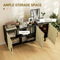 thumbnail image 4 of HOMCOM Boho Sideboard, Coffee Bar Cabinet with Rattan Doors, Black, 4 of 10