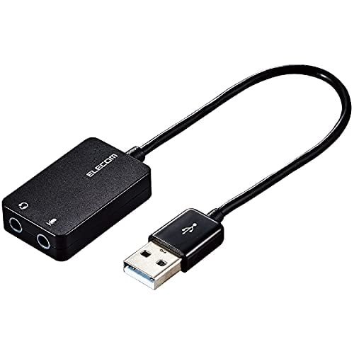 ELECOM USB audio conversion adapter φ3.5mm to stereo mini jack 3 poles 4 poles compatible noise elimination type 0.15m black USB-AADC02BK - Walmart.com