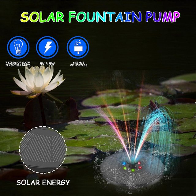3.5W LED Multi-Sprinkler Solar Llluminated Garden Landscape Power Storag Pump_Perfect Gift