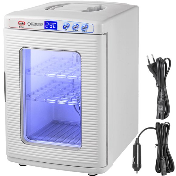 VEVOR White Reptile Incubator 25L Scientific Lab Incubator Digital Incubator Cooling and Heating 5-60