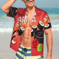 thumbnail image 4 of Uemuo Sushi Printed Regular Fit Short Sleeve Casual Hawaiian Shirt for Men,Aloha shirt,Tropical shirt,Floral print shirt,Vacation Beach shirt-Small, 4 of 9