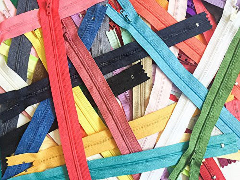YKK Zippers Assorted Colors Pack 12 Inch Number 3 Nylon Coil Set of 110 Pieces