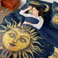 thumbnail image 4 of Homewish Vintage Boho Sun Moon 7pcs Queen Bedding,Dreamy Stars Bedding Comforter Set Queen,Blue,Navy Blue Reversible, 4 of 8